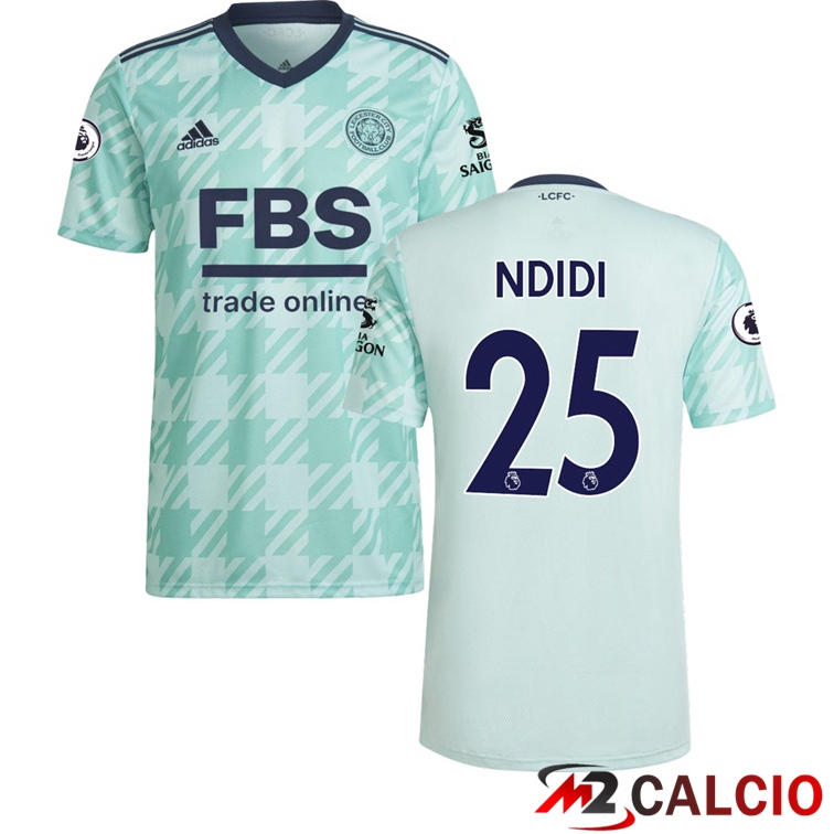 Maglie Calcio Personalizzate,Tute Calcio Squadre,Maglia Nazionale Italiana Calcio | Maglia Leicester City (NDIDI 25) Seconda Verde Clair 2021/2022