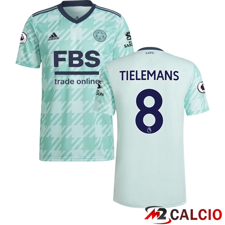 Maglie Calcio Personalizzate,Tute Calcio Squadre,Maglia Nazionale Italiana Calcio | Maglia Leicester City (TIELEMANS 8) Seconda Verde Clair 2021/2022
