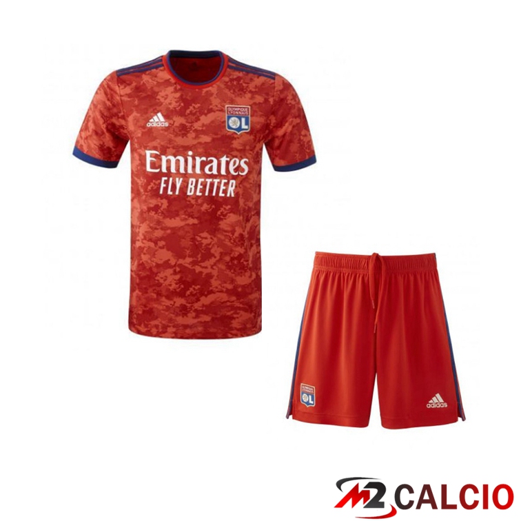 Maglie Calcio Personalizzate,Tute Calcio Squadre,Maglia Nazionale Italiana Calcio | Maglia Olympique Lyon Bambino Seconda Rosso 2021/2022