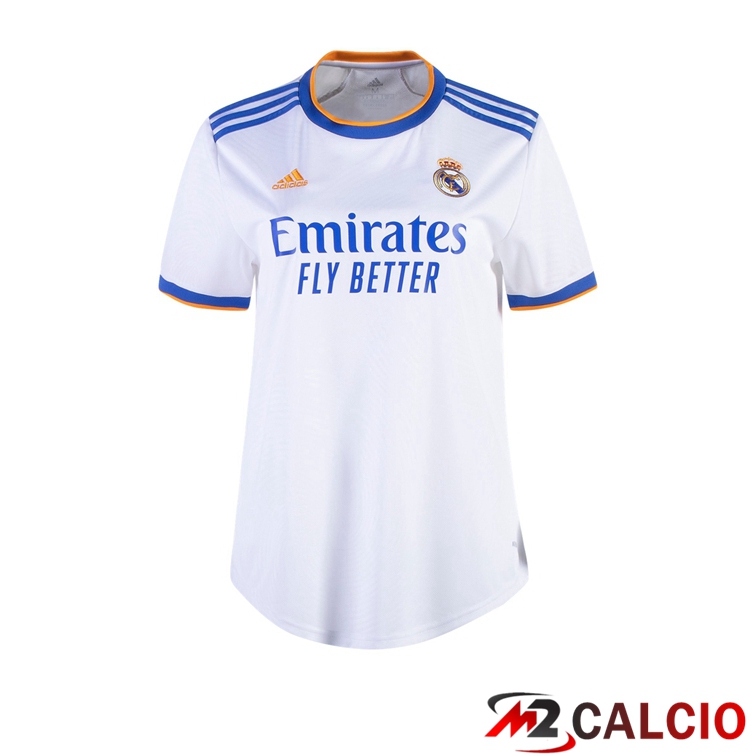 Maglie Calcio Personalizzate,Tute Calcio Squadre,Maglia Nazionale Italiana Calcio | Maglie Calcio Real Madrid Donna Prima Bianco 2021/2022