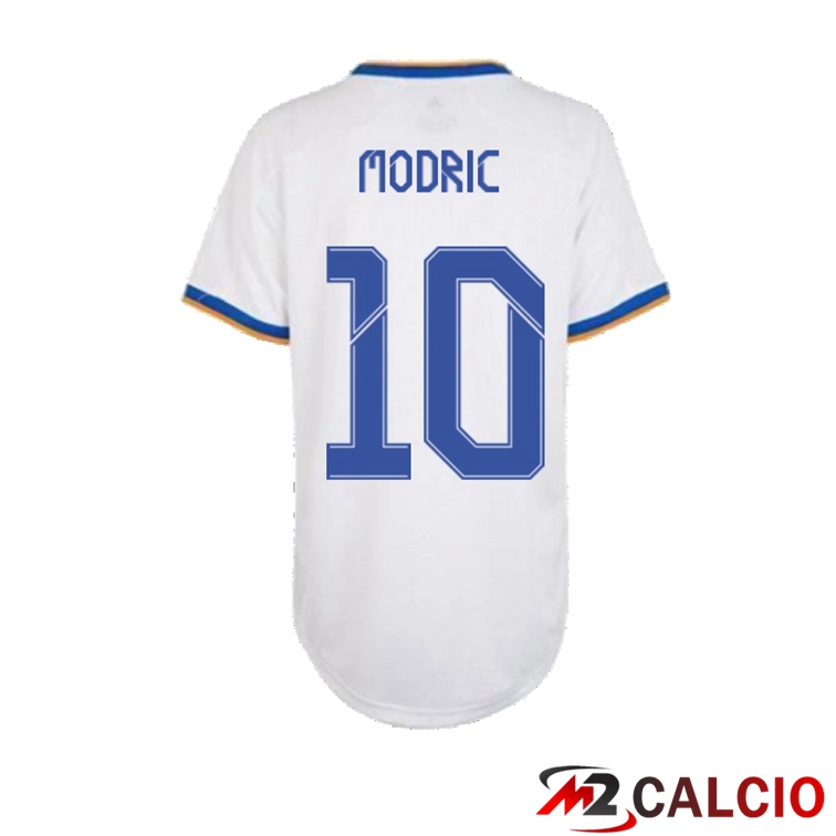 Maglie Calcio Personalizzate,Tute Calcio Squadre,Maglia Nazionale Italiana Calcio | Maglia Real Madrid (MODRIC 10) Donna Prima Bianco 2021/2022