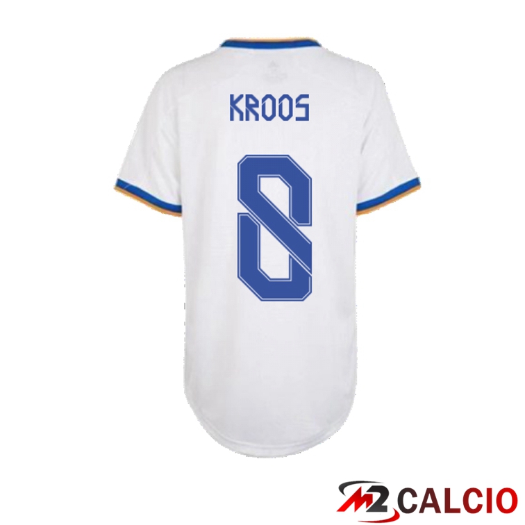 Maglie Calcio Personalizzate,Tute Calcio Squadre,Maglia Nazionale Italiana Calcio | Maglia Real Madrid (KROOS 8) Donna Prima Bianco 2021/2022