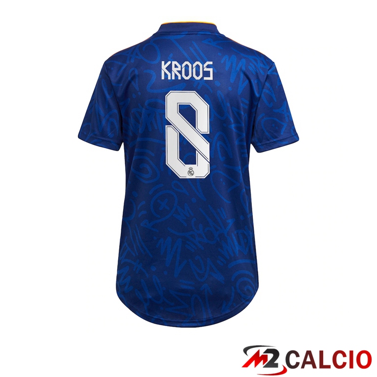 Maglie Calcio Personalizzate,Tute Calcio Squadre,Maglia Nazionale Italiana Calcio | Maglia Real Madrid (KROOS 8) Donna Seconda Blu 2021/2022