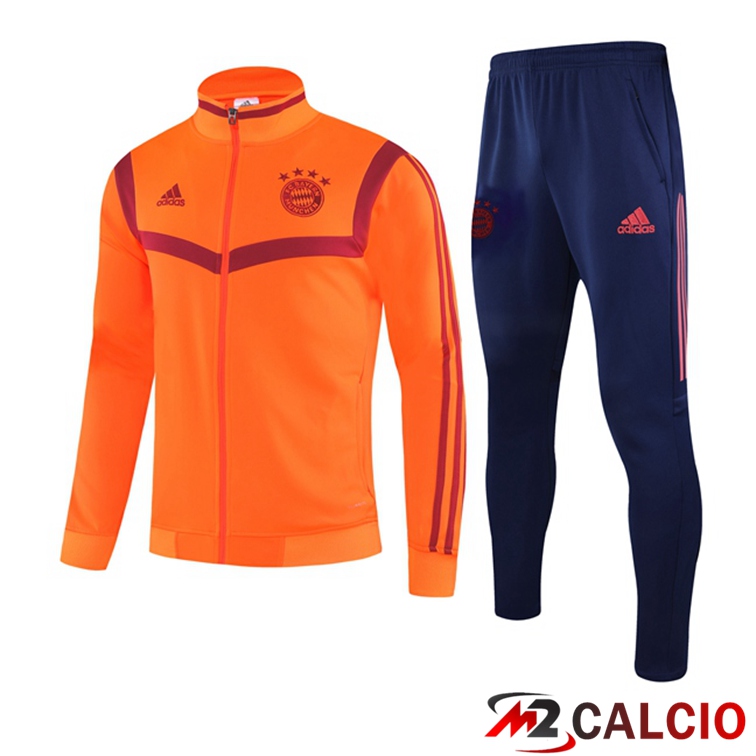 Maglie Calcio Personalizzate,Tute Calcio Squadre,Maglia Nazionale Italiana Calcio | Insieme Tuta Calcio - Giacca Bayern Monaco Arancia 2021/2022