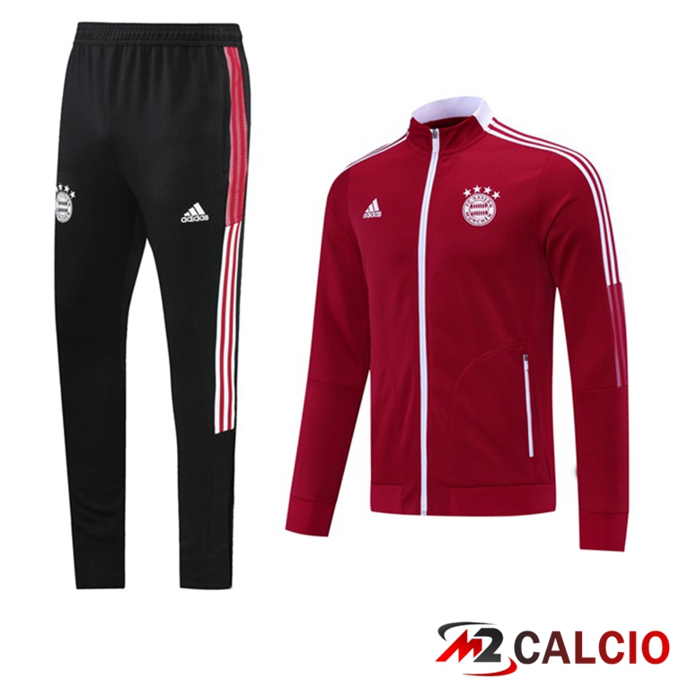 Maglie Calcio Personalizzate,Tute Calcio Squadre,Maglia Nazionale Italiana Calcio | Insieme Tuta Calcio - Giacca Bayern Monaco Rosso 2021/2022