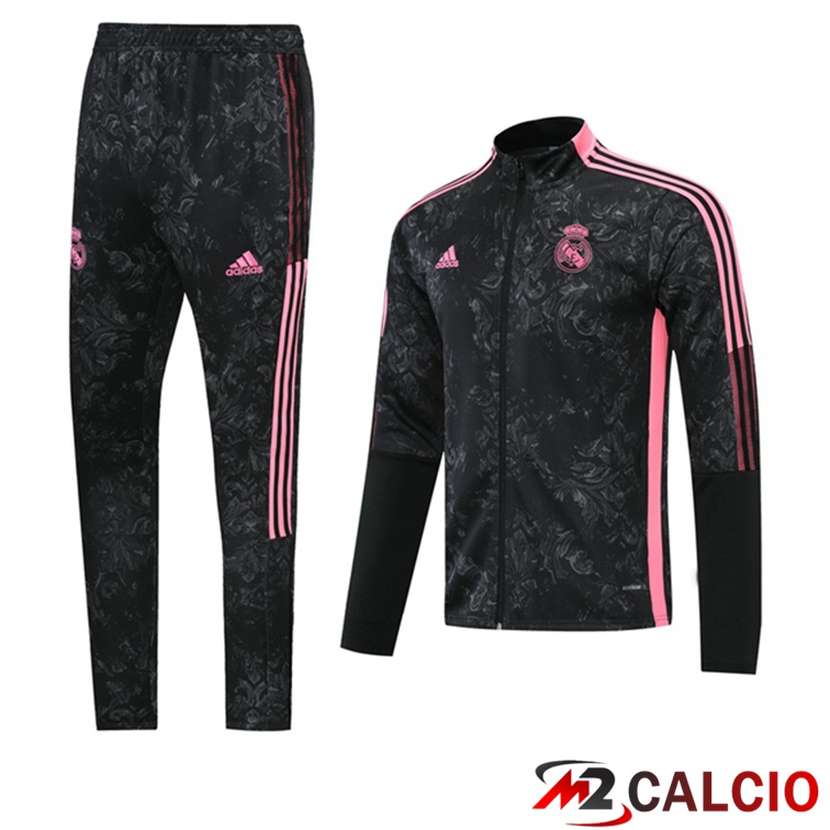 Maglie Calcio Personalizzate,Tute Calcio Squadre,Maglia Nazionale Italiana Calcio | Insieme Tuta Calcio - Giacca Real Madrid Nero 2021/2022