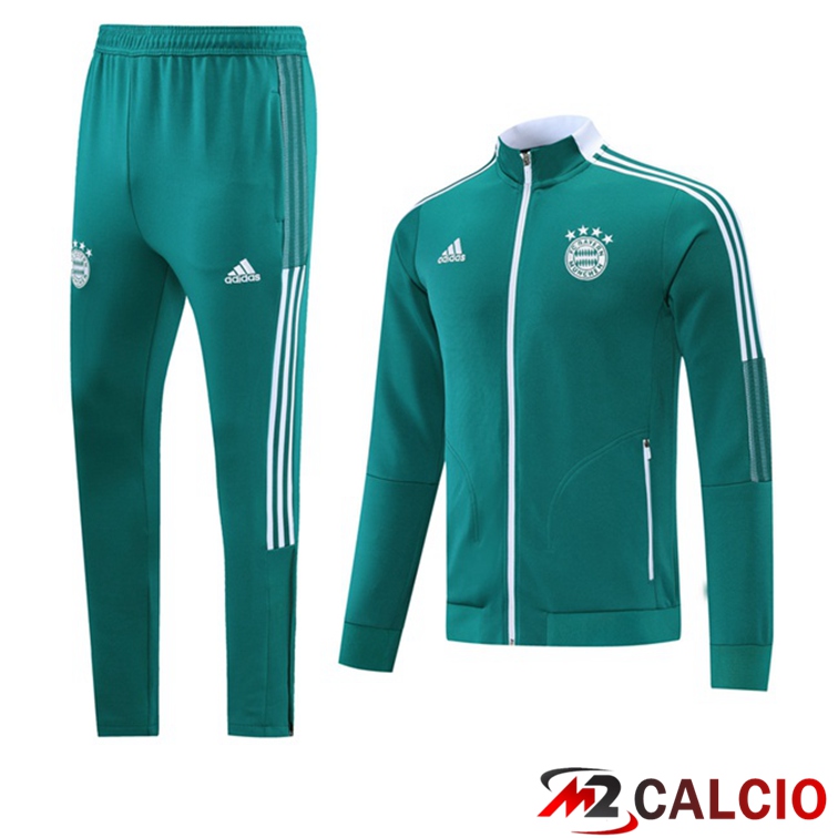 Maglie Calcio Personalizzate,Tute Calcio Squadre,Maglia Nazionale Italiana Calcio | Insieme Tuta Calcio - Giacca Bayern Monaco Verde 2021/2022