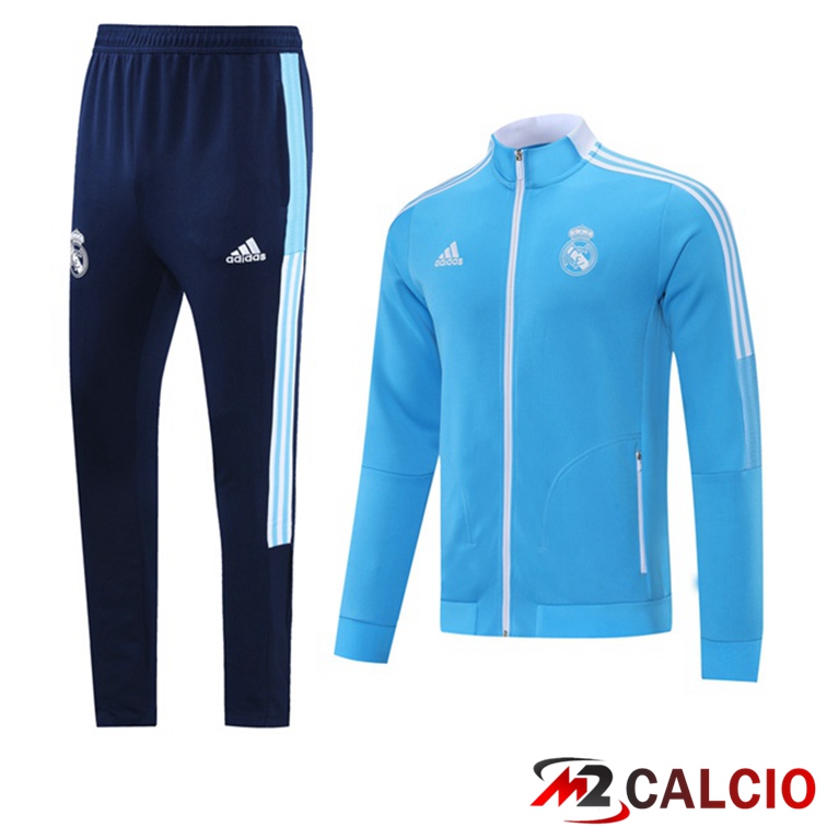 Maglie Calcio Personalizzate,Tute Calcio Squadre,Maglia Nazionale Italiana Calcio | Insieme Tuta Calcio - Giacca Real Madrid Blu 2021/2022