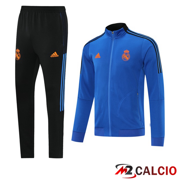 Maglie Calcio Personalizzate,Tute Calcio Squadre,Maglia Nazionale Italiana Calcio | Insieme Tuta Calcio - Giacca Real Madrid Blu 2021/2022