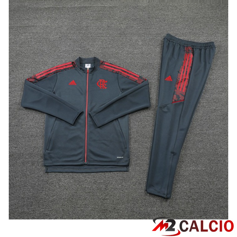 Insieme Tuta Calcio - Giacca Flamengo Grigio 2021/2022