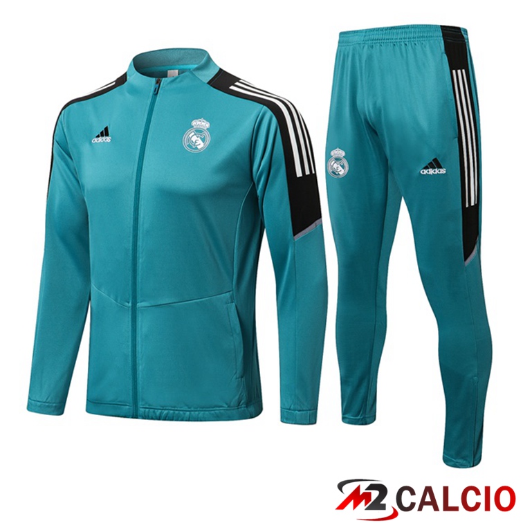 Maglie Calcio Personalizzate,Tute Calcio Squadre,Maglia Nazionale Italiana Calcio | Insieme Tuta Calcio - Giacca Real Madrid Blu 2021/2022