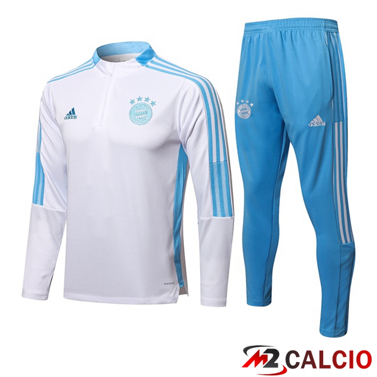 Maglie Calcio Personalizzate,Tute Calcio Squadre,Maglia Nazionale Italiana Calcio | Insieme Tuta Calcio Bayern Monaco Bianco 2021/2022
