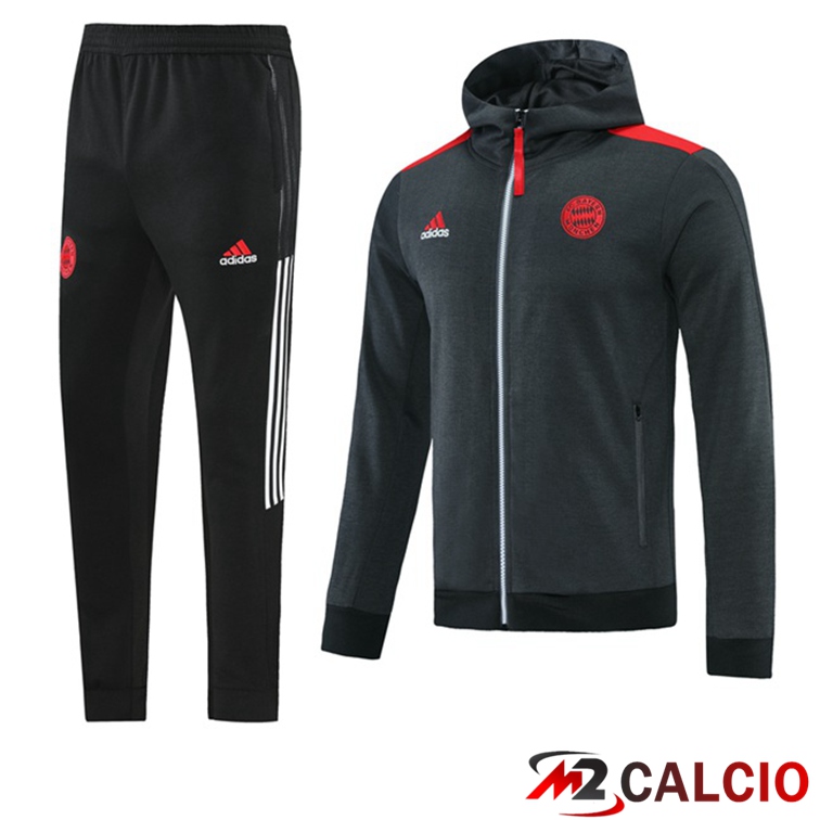 Maglie Calcio Personalizzate,Tute Calcio Squadre,Maglia Nazionale Italiana Calcio | Giacca Con Cappuccio Tuta Bayern Monaco Grigio 2021/2022