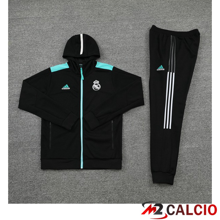 Giacca Con Cappuccio Tuta Real Madrid Nero 2021/2022