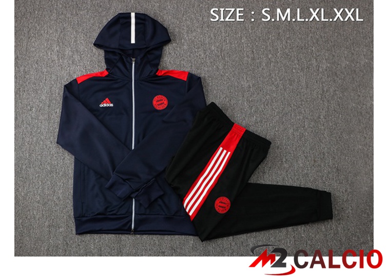 Giacca Con Cappuccio Tuta Bayern Monaco Blu Reale 2021/2022