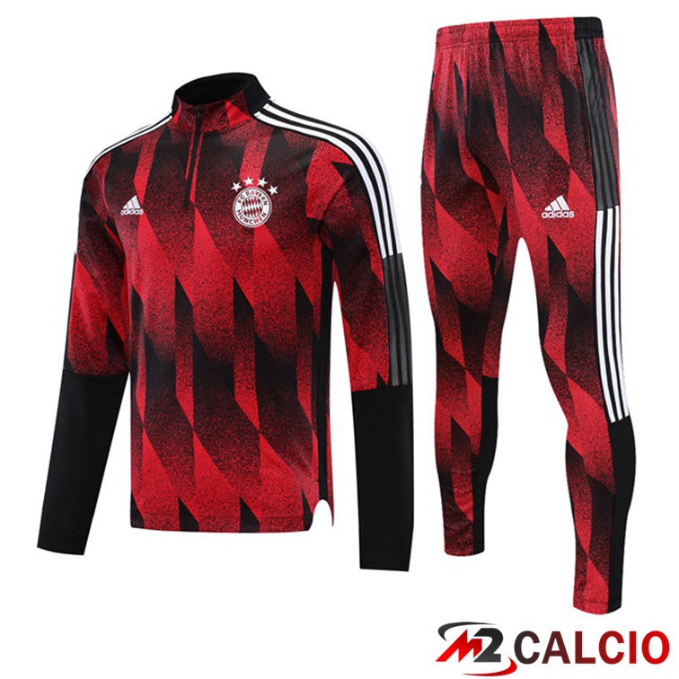 Maglie Calcio Personalizzate,Tute Calcio Squadre,Maglia Nazionale Italiana Calcio | Insieme Tuta Calcio Bayern Monaco Rosso Nero 2021/2022