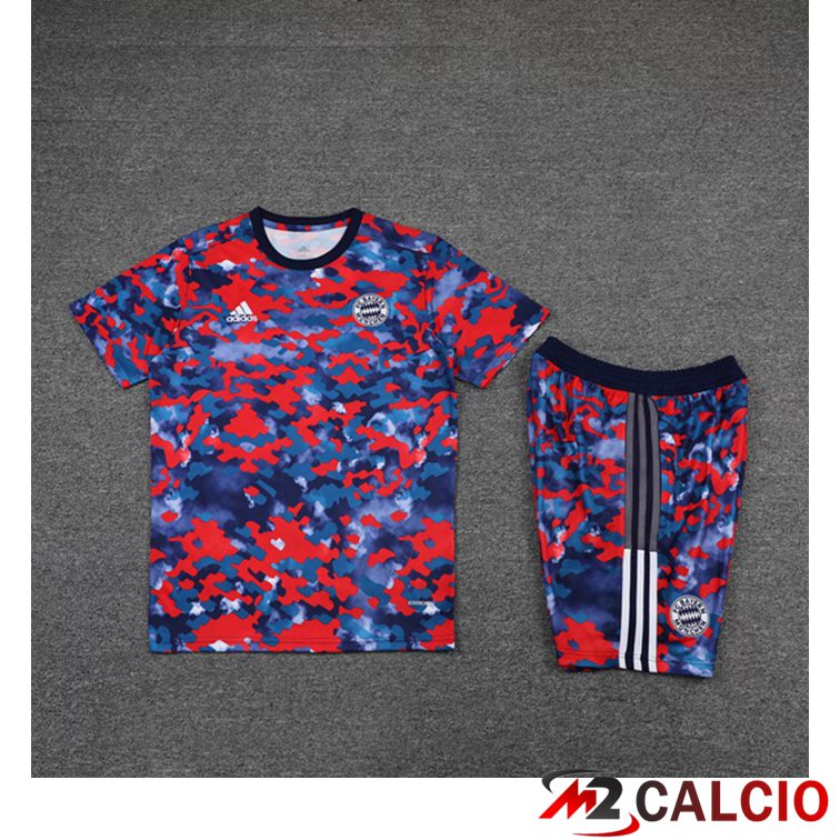 Maglia Allenamento Bayern Monaco + Pantaloncini Rosso Blu 2021/2022
