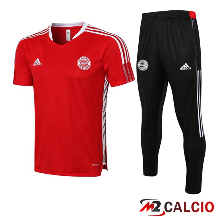 Maglie Calcio Personalizzate,Tute Calcio Squadre,Maglia Nazionale Italiana Calcio | Maglia Allenamento Bayern Monaco + Pantaloni Rosso 2021/2022