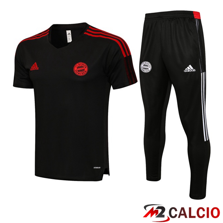 Maglie Calcio Personalizzate,Tute Calcio Squadre,Maglia Nazionale Italiana Calcio | Maglia Allenamento Bayern Monaco + Pantaloni Nero 2021/2022