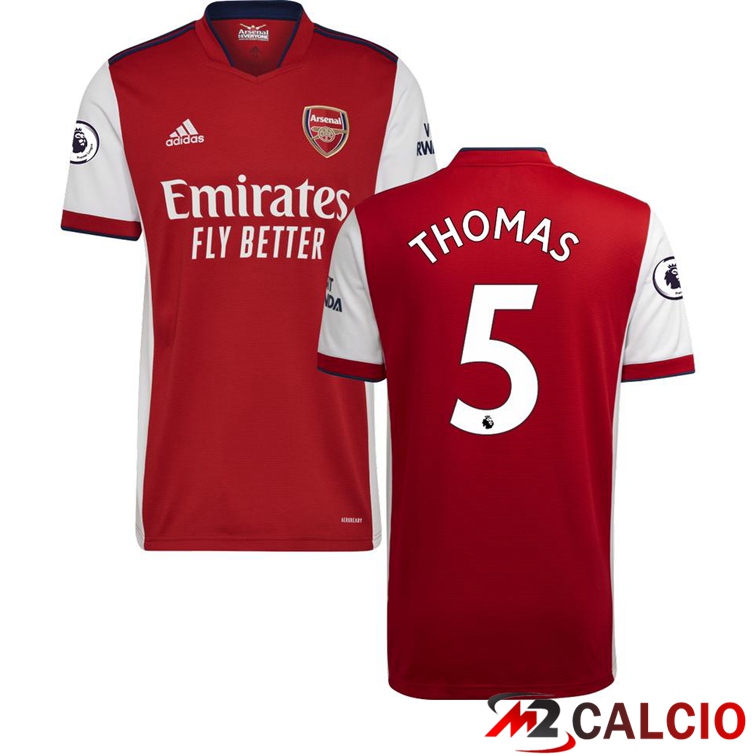 Maglie Calcio Personalizzate,Tute Calcio Squadre,Maglia Nazionale Italiana Calcio | Maglia FC Arsenal (THOMAS PARTEY 5) Prima Rosso/Bianco 2021/2022