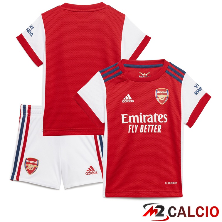 Maglie Calcio Personalizzate,Tute Calcio Squadre,Maglia Nazionale Italiana Calcio | Maglie Calcio FC Arsenal Bambino Prima Rosso/Bianco 2021/2022