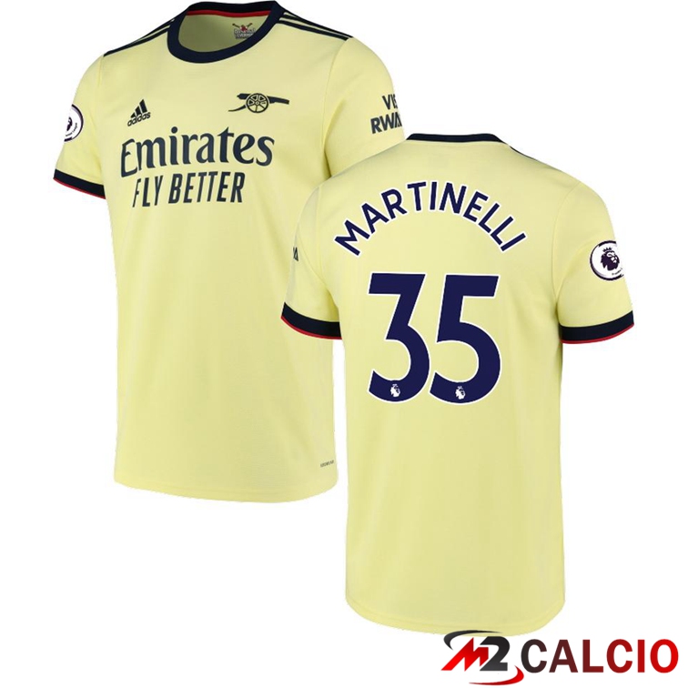 Maglie Calcio Personalizzate,Tute Calcio Squadre,Maglia Nazionale Italiana Calcio | Maglia FC Arsenal (MARTINELLI 35) Seconda Giallo 2021/2022