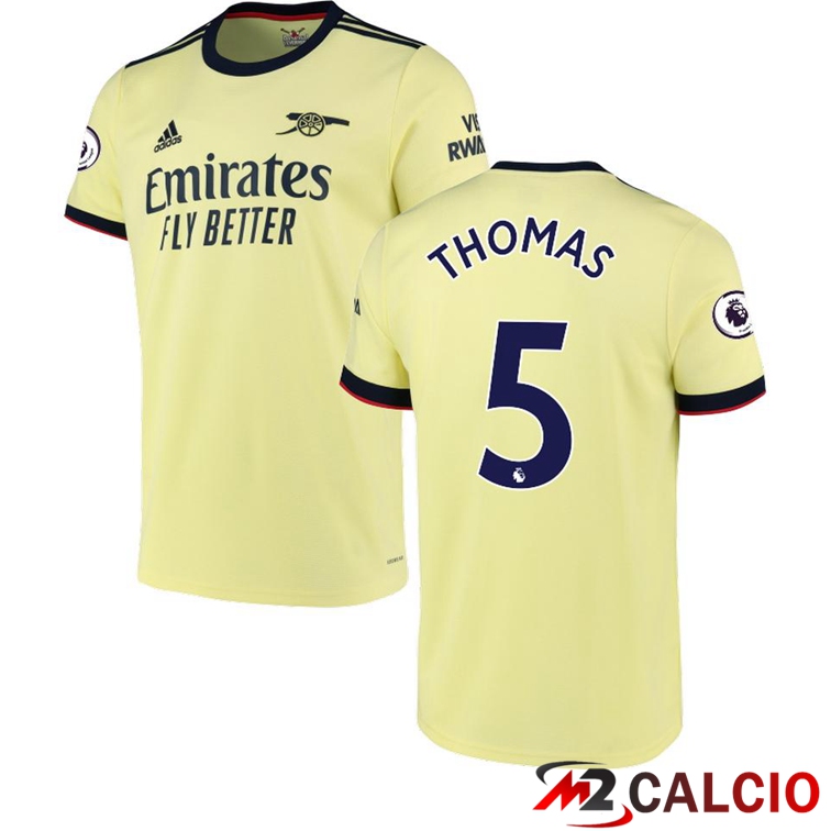 Maglie Calcio Personalizzate,Tute Calcio Squadre,Maglia Nazionale Italiana Calcio | Maglia FC Arsenal (THOMAS PARTEY 5) Seconda Giallo 2021/2022
