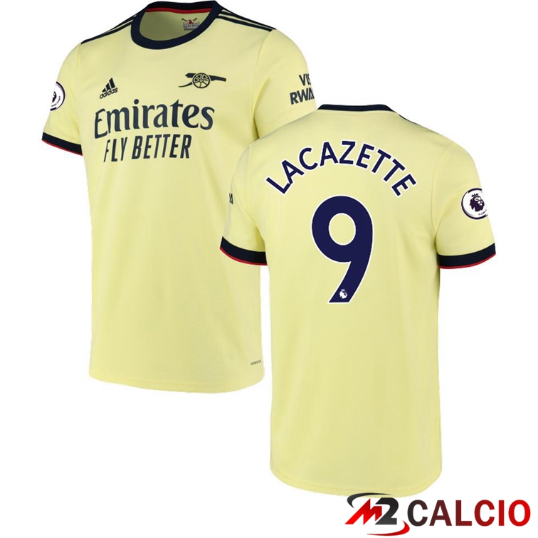 Maglie Calcio Personalizzate,Tute Calcio Squadre,Maglia Nazionale Italiana Calcio | Maglia FC Arsenal (LACAZETTE 9) Seconda Giallo 2021/2022