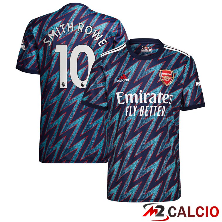 Maglie Calcio Personalizzate,Tute Calcio Squadre,Maglia Nazionale Italiana Calcio | Maglia FC Arsenal (SMITH ROWE 10) Terza Blu 2021/2022