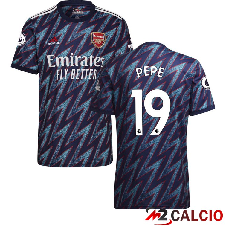 Maglie Calcio Personalizzate,Tute Calcio Squadre,Maglia Nazionale Italiana Calcio | Maglia FC Arsenal (PEPE 19) Terza Blu 2021/2022