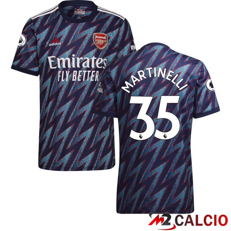 Maglie Calcio Personalizzate,Tute Calcio Squadre,Maglia Nazionale Italiana Calcio | Maglia FC Arsenal (MARTINELLI 35) Terza Blu 2021/2022