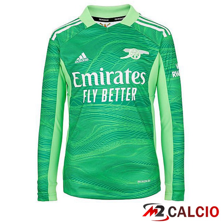 Maglie Calcio Personalizzate,Tute Calcio Squadre,Maglia Nazionale Italiana Calcio | Maglia FC Arsenal Portiere Manica Lunga Verde 2021/22