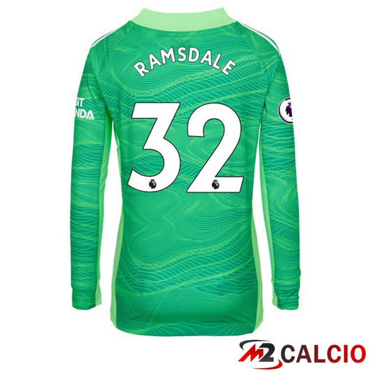 Maglie Calcio Personalizzate,Tute Calcio Squadre,Maglia Nazionale Italiana Calcio | Maglia FC Arsenal (RAMSDALE 32) Portiere Manica Lunga Verde 2021/22