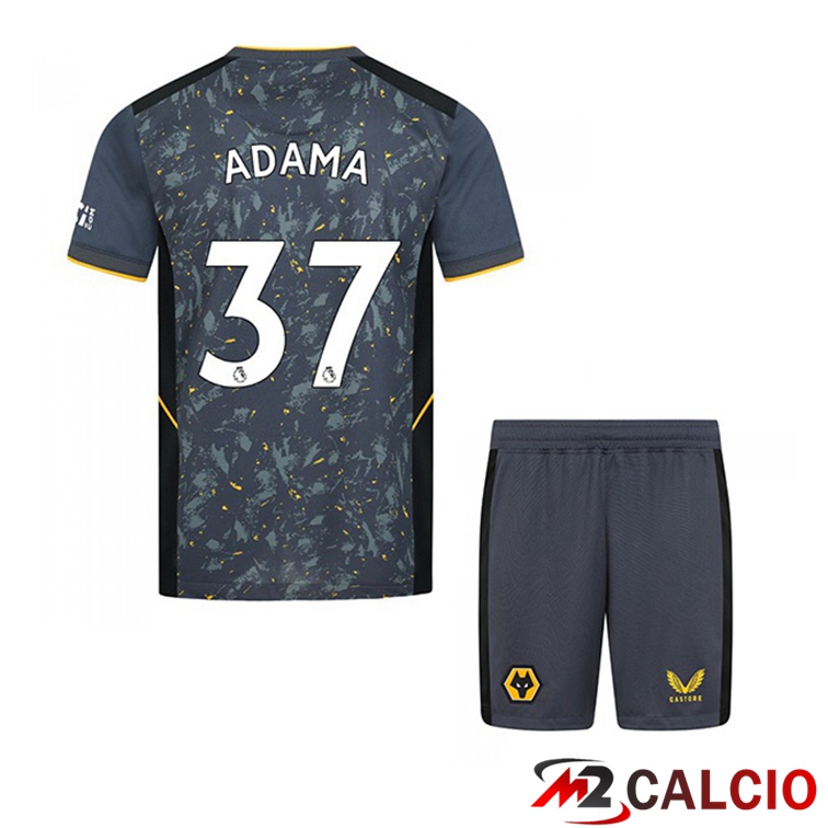 Maglie Calcio Personalizzate,Tute Calcio Squadre,Maglia Nazionale Italiana Calcio | Maglia Wolverhampton (ADAMA 37) Bambino Seconda Blu 2021/22