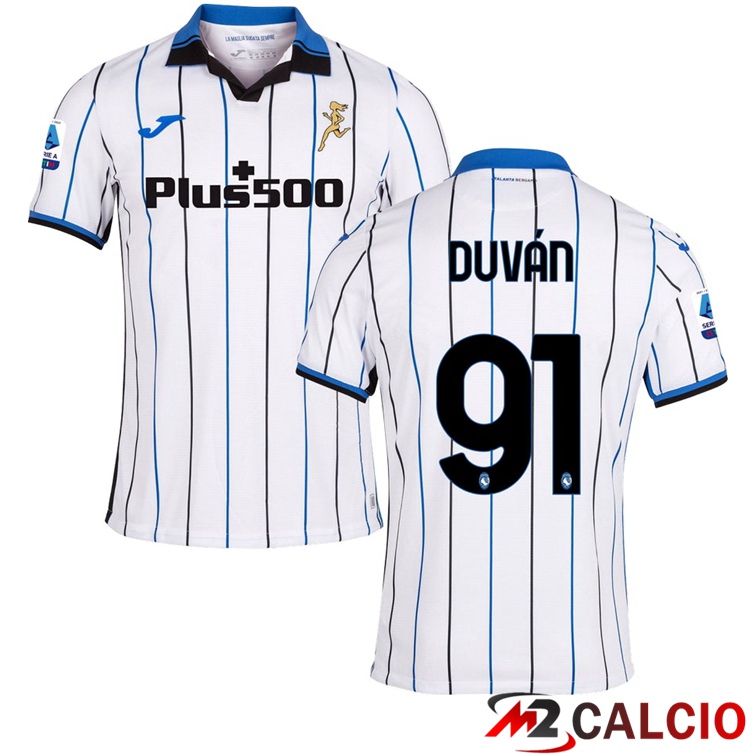Maglie Calcio Personalizzate,Tute Calcio Squadre,Maglia Nazionale Italiana Calcio | Maglia Atalanta（DUVAN 91）Seconda Bianco 2021/2022
