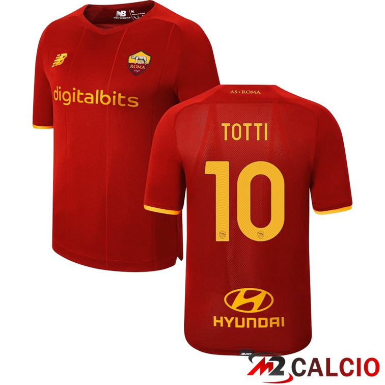 Maglie Calcio Personalizzate,Tute Calcio Squadre,Maglia Nazionale Italiana Calcio | Maglie Calcio AS Roma（TOTTI 10）Prima Rosso 2021/2022