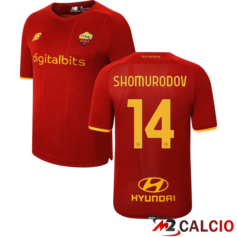 Maglie Calcio Personalizzate,Tute Calcio Squadre,Maglia Nazionale Italiana Calcio | Maglie Calcio AS Roma（SHOMURODOV 14）Prima Rosso 2021/2022