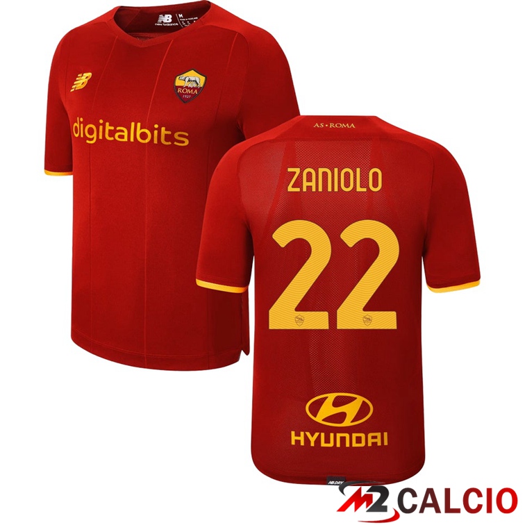Maglie Calcio Personalizzate,Tute Calcio Squadre,Maglia Nazionale Italiana Calcio | Maglie Calcio AS Roma（ZANIOLO 22）Prima Rosso 2021/2022