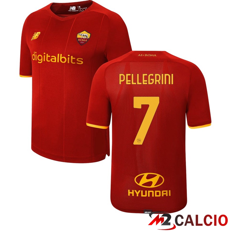 Maglie Calcio Personalizzate,Tute Calcio Squadre,Maglia Nazionale Italiana Calcio | Maglie Calcio AS Roma（PELLEGRINI 7）Prima Rosso 2021/2022