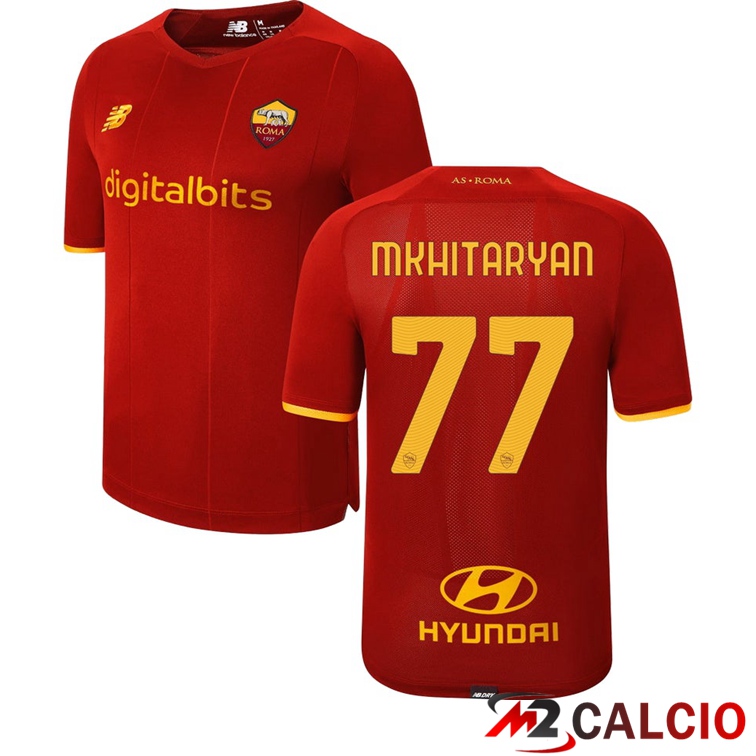 Maglie Calcio Personalizzate,Tute Calcio Squadre,Maglia Nazionale Italiana Calcio | Maglie Calcio AS Roma（MKHITARYAN 77）Prima Rosso 2021/2022