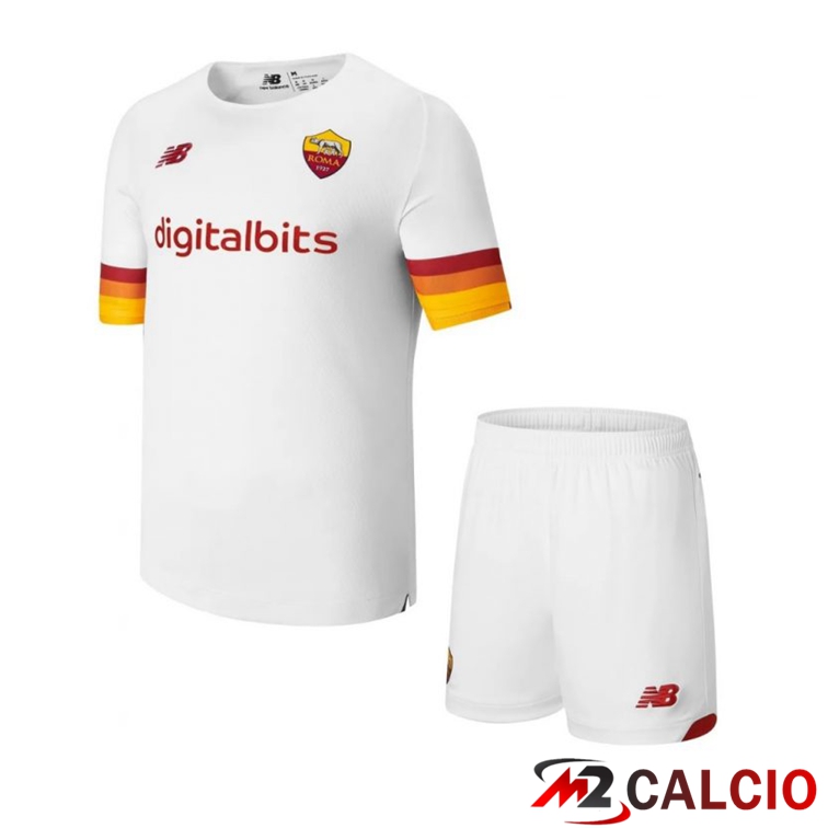 Maglie Calcio Personalizzate,Tute Calcio Squadre,Maglia Nazionale Italiana Calcio | Maglie Calcio AS Roma Bambino Seconda Bianco 2021/2022