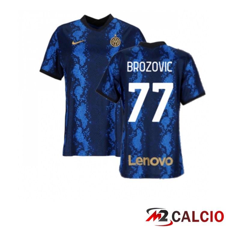 Maglie Calcio Personalizzate,Tute Calcio Squadre,Maglia Nazionale Italiana Calcio | Maglia Inter Milan（BROZOVIC 77）Donna Prima Blu 2021/2022