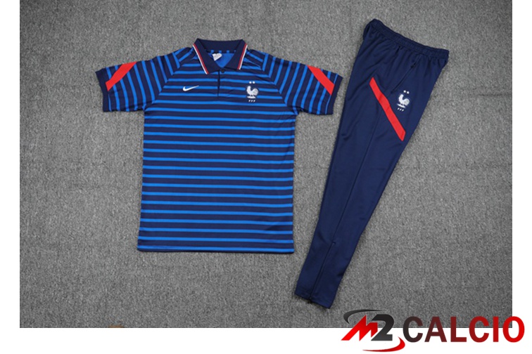 Maglia Polo Francia + Pantaloni Blu 2021/2022