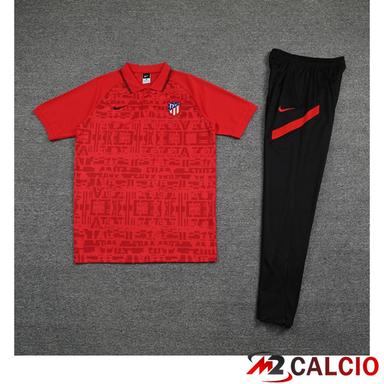 Maglia Polo Atletico Madrid + Pantaloni Rosso 2021/2022