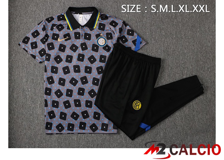 Maglia Polo Inter Milan + Pantaloni Grigio Nero 2021/2022