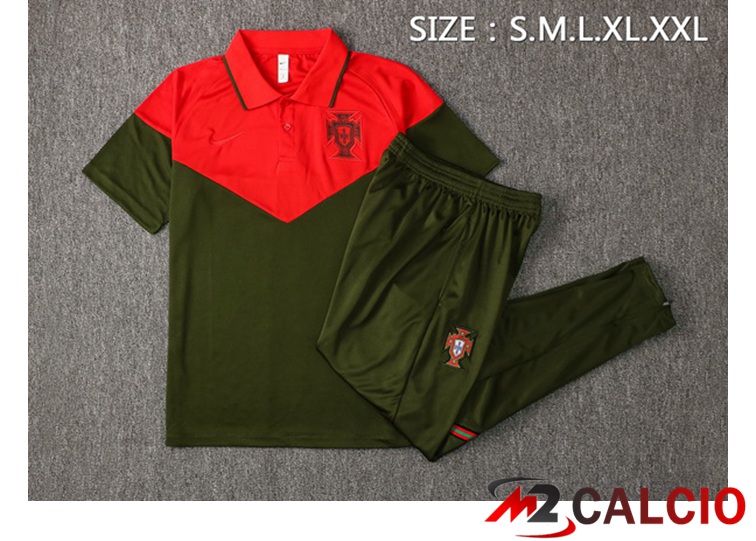 Maglia Polo Portogallo + Pantaloni Rosso Verde 2021/2022