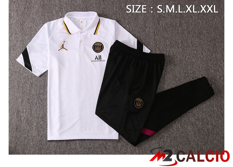 Maglia Polo Jordan PSG + Pantaloni Bianco 2021/2022