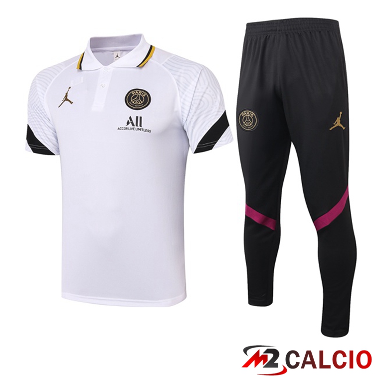 Maglia Polo Jordan PSG + Pantaloni Bianco 2021/2022