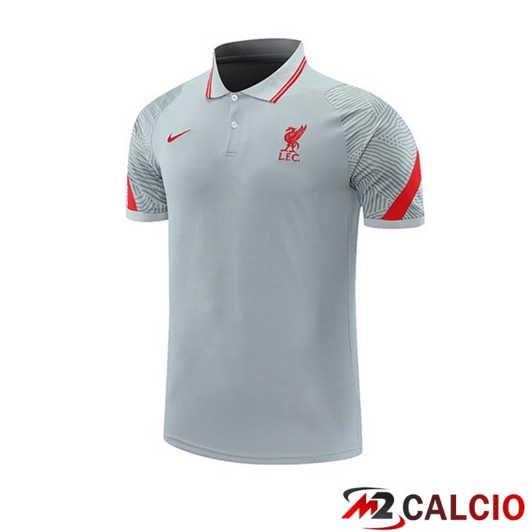 Maglie Calcio Personalizzate,Tute Calcio Squadre,Maglia Nazionale Italiana Calcio | Maglia Polo FC Liverpool Grigio 2021/2022