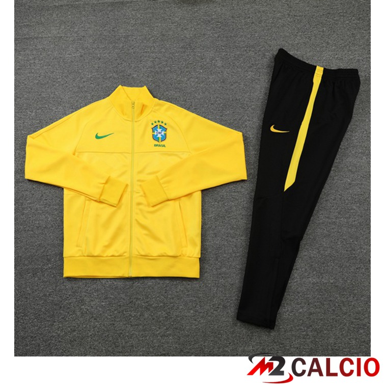 Insieme Tuta Calcio - Giacca Brasile Giallo 2021/2022
